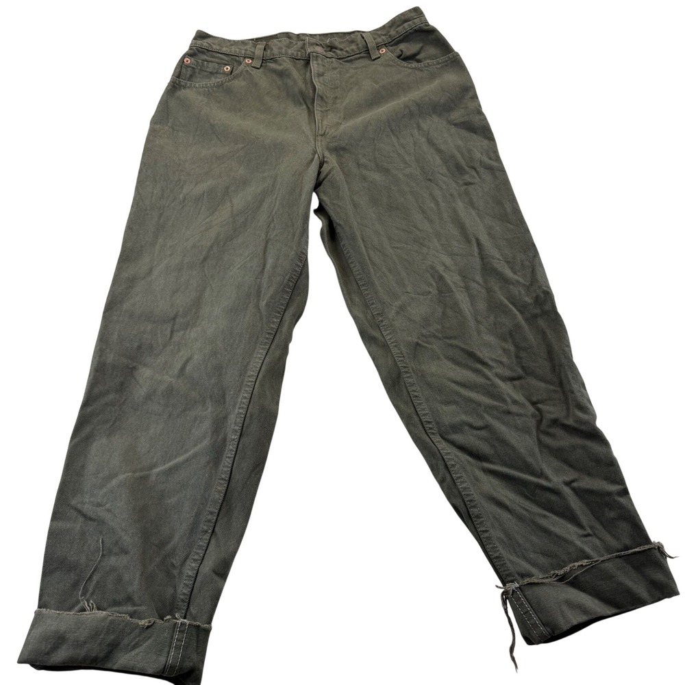 Levi's Pants Womens 14 Green 550 Relaxed Fit Tapered Leg Vintage Made in USA